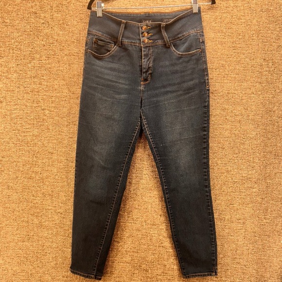 Curve Appeal Womens High Rise Skinny Jeans Size 12/31 Dark Wash Denim Ankle‎ - Picture 1 of 16